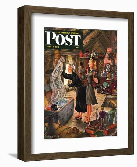 "Attic Treasure," Saturday Evening Post Cover, June 7, 1947-Constantin Alajalov-Framed Giclee Print