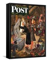 "Attic Treasure," Saturday Evening Post Cover, June 7, 1947-Constantin Alajalov-Framed Stretched Canvas