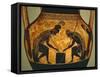 Attic Vase of Exekias Depicting Achilles and Ajax Playing Dice, Detail-null-Framed Stretched Canvas