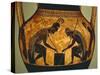 Attic Vase of Exekias Depicting Achilles and Ajax Playing Dice, Detail-null-Stretched Canvas