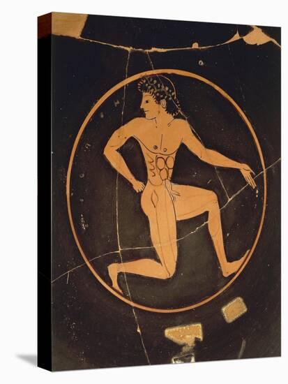 Attic Vase, Red-Figure Pottery, Italy, Detail Showing Running Athlete, 5th Century BC-null-Stretched Canvas