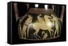 Attic White-Figure Amphora Depicting Amazons Preparing for Battle, circa 525-520 BC-Andokides-Framed Stretched Canvas