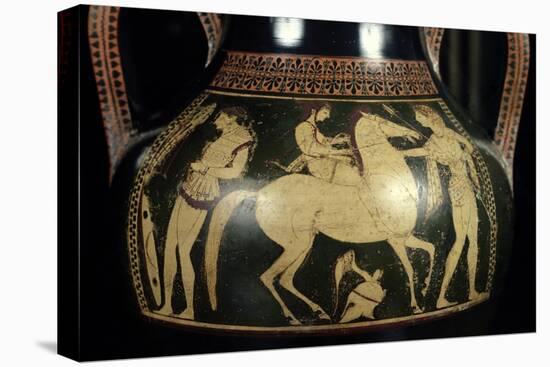 Attic White-Figure Amphora Depicting Amazons Preparing for Battle, circa 525-520 BC-Andokides-Stretched Canvas