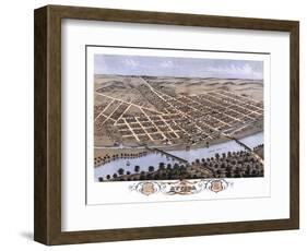 Attica, Indiana - Panoramic Map-Lantern Press-Framed Art Print