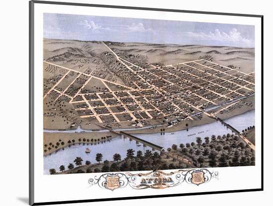 Attica, Indiana - Panoramic Map-Lantern Press-Mounted Art Print