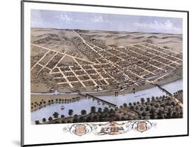 Attica, Indiana - Panoramic Map-Lantern Press-Mounted Art Print