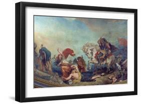 Attila the Hun, Followed by His Barbarian Hordes, Trampling Italy and the Arts Underfoot-Eugene Delacroix-Framed Giclee Print