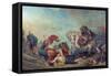 Attila the Hun, Followed by His Barbarian Hordes, Trampling Italy and the Arts Underfoot-Eugene Delacroix-Framed Stretched Canvas