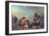 Attila the Hun, Followed by His Barbarian Hordes, Trampling Italy and the Arts Underfoot-Eugene Delacroix-Framed Premium Giclee Print