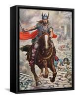 Attila the Hun Raising Aquila to the Ground-Tancredi Scarpelli-Framed Stretched Canvas