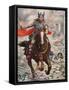 Attila the Hun Raising Aquila to the Ground-Tancredi Scarpelli-Framed Stretched Canvas