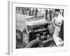 Attilio Marinoni, Chief Mechanic of Scuderia Ferrari, with an Alfa Romeo, 1934-null-Framed Photographic Print