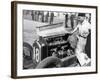 Attilio Marinoni, Chief Mechanic of Scuderia Ferrari, with an Alfa Romeo, 1934-null-Framed Photographic Print