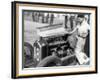 'Attilio Marinoni, Chief Mechanic of Scuderia Ferrari, with an Alfa ...