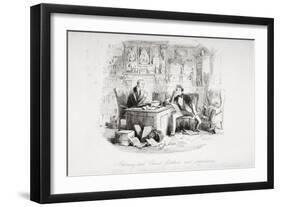 Attorney and Client, Fortitude and Impatience, Illustration from 'Bleak House' by Charles Dickens-Hablot Knight Browne-Framed Giclee Print