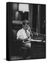 Attorney Gen. Robert F. Kennedy in His Office at Night-null-Framed Stretched Canvas