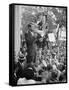 Attorney General Bobby Kennedy Speaking to Crowd in D.C.-Warren K^ Leffler-Framed Stretched Canvas