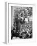 Attorney General Bobby Kennedy Speaking to Crowd in D.C.-Warren K^ Leffler-Framed Photo