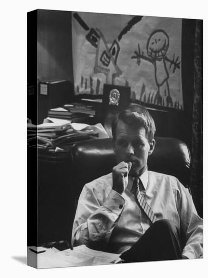 Attorney General Robert F. Kennedy, in His Office-null-Stretched Canvas