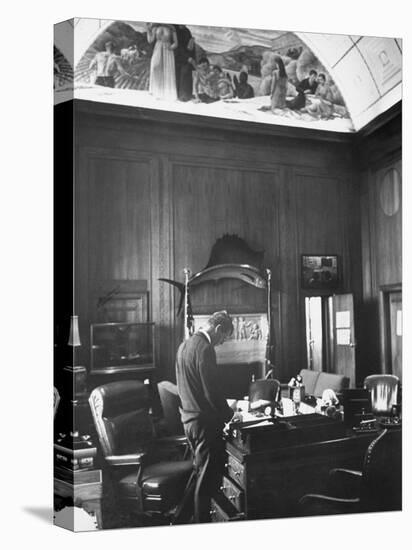 Attorney General Robert F. Kennedy Standing at His Desk-null-Stretched Canvas