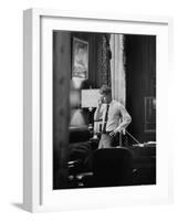 Attorney General Robert F. Kennedy, Talking on the Telephone in His Office-George Silk-Framed Photographic Print