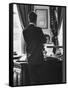 Attorney General Robert Kennedy, Conferring with Brother President John Kennedy at White House-Art Rickerby-Framed Stretched Canvas