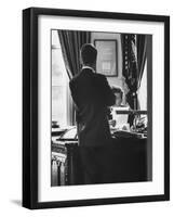 Attorney General Robert Kennedy, Conferring with Brother President John Kennedy at White House-Art Rickerby-Framed Photographic Print