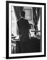 Attorney General Robert Kennedy, Conferring with Brother President John Kennedy at White House-Art Rickerby-Framed Photographic Print