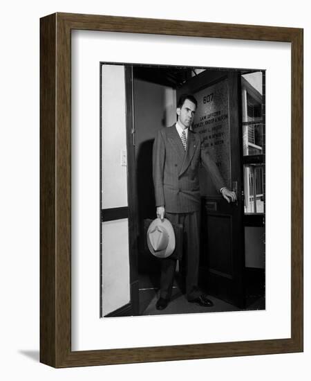 Attorney Richard Nixon in the Doorway of Law Office After Returning From WWII to Resume His Career-George Lacks-Framed Photographic Print