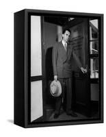 Attorney Richard Nixon in the Doorway of Law Office After Returning From WWII to Resume His Career-George Lacks-Framed Stretched Canvas