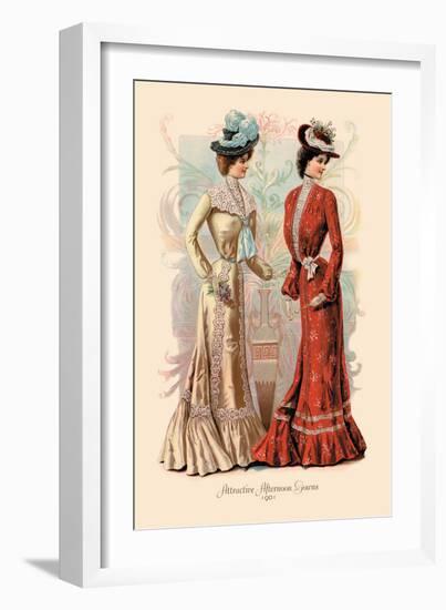 Attractive Afternoon Gowns-null-Framed Art Print