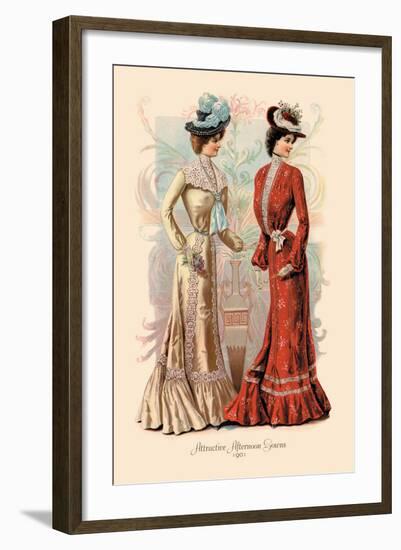 Attractive Afternoon Gowns-null-Framed Art Print