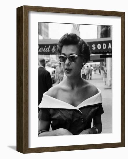 Attractive Young Woman in Manhattan-Lisa Larsen-Framed Photographic Print