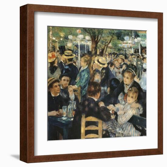 Au bal du moulin de la galette-Pierre-Auguste Renoir-Framed Art Print