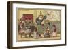 Au Bon Marche Cards Featuring Children's Games-null-Framed Giclee Print