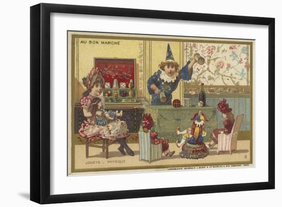 Au Bon Marche Cards Featuring Children's Games-null-Framed Giclee Print