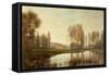 Au Bord De L'Oise (A River Scene)-Stanislas Victor Edouard Lepine-Framed Stretched Canvas