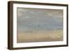 Au bord de la mer, sur une plage, trois voiliers au loin-Edgar Degas-Framed Giclee Print