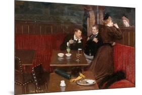 Au café, trois personnages-Jean Béraud-Mounted Giclee Print