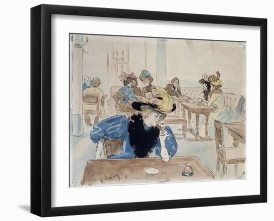 Au café-Andreas-Framed Giclee Print