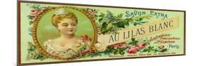 Au Lilas Blanc Soap Label - Paris, France-Lantern Press-Mounted Art Print