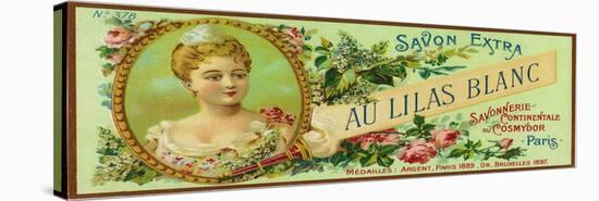 Au Lilas Blanc Soap Label - Paris, France-Lantern Press-Stretched Canvas