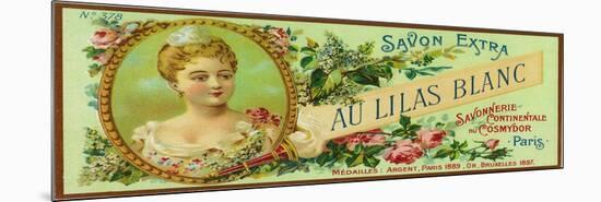 Au Lilas Blanc Soap Label - Paris, France-Lantern Press-Mounted Premium Giclee Print