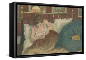 Au lit, dit aussi La femme au chat-Georges Lemmen-Framed Stretched Canvas