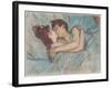 Au Lit: Le Baiser, 1892 (Peinture À L’Essence on Board)-Henri de Toulouse-Lautrec-Framed Giclee Print