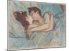 Au Lit: Le Baiser, 1892 (Peinture À L’Essence on Board)-Henri de Toulouse-Lautrec-Mounted Giclee Print