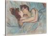 Au Lit: Le Baiser, 1892 (Peinture À L’Essence on Board)-Henri de Toulouse-Lautrec-Stretched Canvas