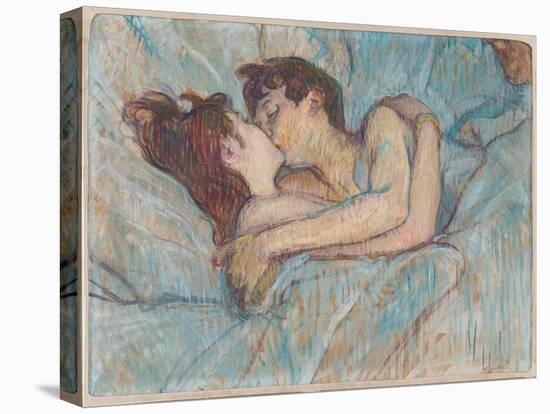 Au Lit: Le Baiser, 1892 (Peinture À L’Essence on Board)-Henri de Toulouse-Lautrec-Stretched Canvas