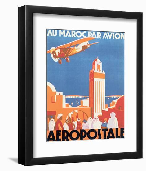 Au Maroc Par Avion, Aeropostale-null-Framed Premium Giclee Print