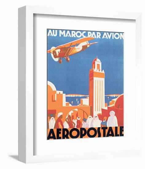 Au Maroc Par Avion, Aeropostale-null-Framed Premium Giclee Print